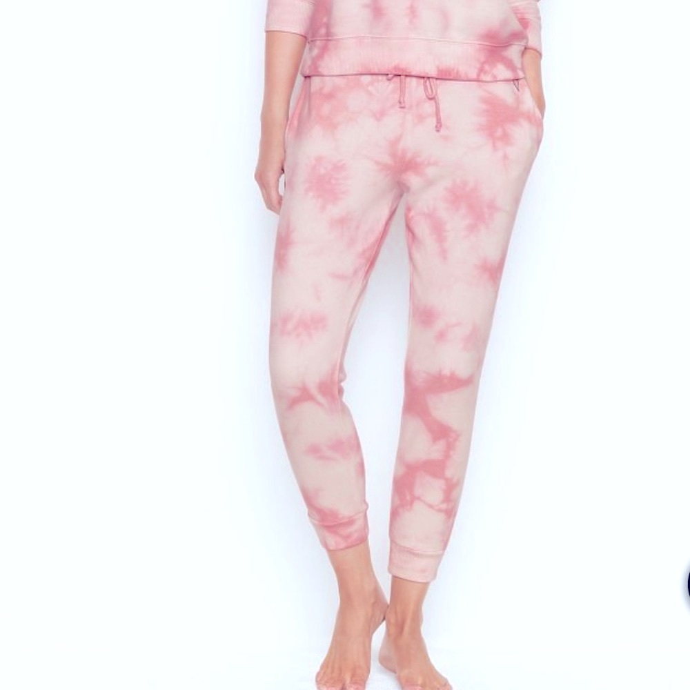 victoria secret stretch fleece pant tie dye pink - Picture 8 of 9